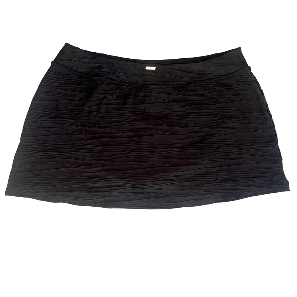 Lands End Swim Skirt Size 16 W Black Textured  SKU# 4429349 New!